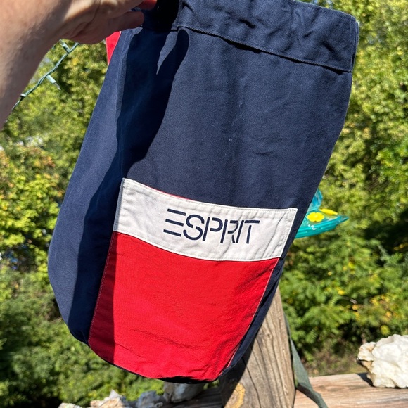 Esprit Colorblock Swim Gym Beach Travel Canvas Backpack - Picture 1 of 8